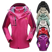 cheap Fleece &amp; 3 in 1 Jackets-Women&#039;s Hiking 3-in-1 Jackets Ski Jacket Hiking Fleece Jacket Winter Outdoor Thermal Warm Windproof Lightweight Wear Resistance Outerwear Winter Jacket Trench Coat Skiing Fishing Climbing Black Ivory