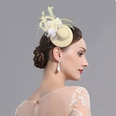 baratos Chapéus e Fascinators-Fascinators Flores Chapéus Tulle Pluma Chapéu Pillbox Casamento Ocasião Especial Festa  Noite Chá Corrida de Cavalos Com Floral Acessórios de Cabeça vestido para impressionar Dia de Corrida Vestido
