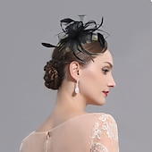 levne Fascinátory-Peří  síťové fascinátory  pokrývky hlavy s květinovou 1KS svatba  dámský den  Melbourne Cup čelenka oblékněte se ohromit fascinátory dostihový den šaty