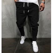 preiswerte Freizeithosen-Herren Jogginghose Jogger Hose Hosen Abgeschnittene Hose Freizeithose Kordelzug Elastische Taille Feste Farbe Komfort Schnelltrocknend Täglich Strassenmode Modisch Brautkleider schlicht Lockere
