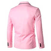 ieftine Sacouri clasice pentru bărbați-Bărbați Jachetă Blazer Respirabil Nuntă Afaceri Ținuta de cocktail Un singur rând, un nasture În V Afacere Elegant Sacou Îmbrăcăminte exterioară Imprimeu Buzunar Negru Alb Galben