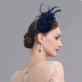baratos Chapéus e Fascinators-Fascinators Flores Chapéus Tulle Pluma Chapéu Pillbox Casamento Ocasião Especial Festa  Noite Chá Corrida de Cavalos Com Floral Acessórios de Cabeça vestido para impressionar Dia de Corrida Vestido