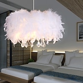 abordables Candelabros de Cristal-Lámpara colgante de 40/50 cm diseño único araña led pluma de metal galvanizado contemporáneo moderno 220-240 v