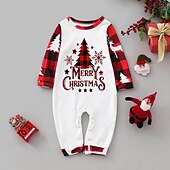 ファミリールック クリスマスファミリーパジャマ パジャマ チェック レタード スポーツ プリント ルビーレッド 長袖 ベーシック マッチング衣装 お買い得  子供のクリスマスパジャマ-ファミリールック クリスマスファミリーパジャマ パジャマ チェック レタード スポーツ プリント ルビーレッド 長袖 ベーシック マッチング衣装