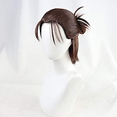 economico Parrucche da festa-Parrucche cosplay capelli gotici anime Eren Jaeger Harajuku marrone scuro parrucche di Halloween