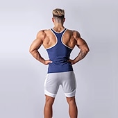 cheap Men&#039;s Active Tees &amp; Tanks-Men&#039;s Running Tank Top Workout Tank Singlet Stripe-Trim Sleeveless Top Athletic Athleisure Summer Cotton Breathable Quick Dry Soft Fitness Performance Active Training Sportswear Activewear Stripes