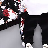 voordelige Sets-Jongens 3D Afdrukken Sweatshirt- en joggingbroekset Jas &amp; Broek Lange mouw Herfst Winter Stoer Casual Street Style Polyester Kinderen 1-5 jaar School Vakantie Straat Normale pasvorm
