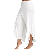 abordables jambe large et taille haute-femme jupe-culotte jambe large pantalon chino volants superposé extensible taille moyenne basique décontracté / sportif décontracté quotidien noir blanc s m été printemps&amp;amp; automne