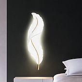 economico Luci da parete-lightinthebox 1 luce 65 cm applique da parete a led design a forma di piuma applique da parete moderna in stile lusso camera da letto sala da pranzo applique da parete in resina 110-120 v 220-240 v