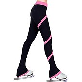abordables Pantalons et Leggings de Patinage Artistique-Pantalons de Patinage Artistique Femme Fille Patinage Collants Legging Rose foncé Blanche Rose Polaire Spandex Haute élasticité Entraînement Compétition Tenue de Patinage Chaud Patinage sur glace