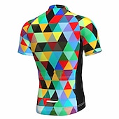 cheap Men&#039;s Jerseys-Men&#039;s Cycling Jersey Short Sleeve Fall Bike Jersey Top with 3 Rear Pockets Mountain Bike MTB Road Bike Cycling Breathable Quick Dry Front Zipper Back Pocket Red / Green Purple Green Rainbow Plaid