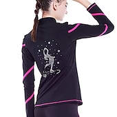 preiswerte Eiskunstlauf Trainingsoutfit-Eiskunstlauf-Jackett und -Hose Damen Mädchen Eislaufen Hosen / Regenhose Shirt Weiß Rosa Blau Glitzer Vlies Spandex Hochelastisch Ausbildung Wettbewerb Eiskunstlaufkleidung warm Kristalle Langarm