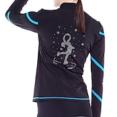 preiswerte Eiskunstlauf Trainingsoutfit-Eiskunstlauf-Jackett und -Hose Damen Mädchen Eislaufen Hosen / Regenhose Shirt Weiß Rosa Blau Glitzer Vlies Spandex Hochelastisch Ausbildung Wettbewerb Eiskunstlaufkleidung warm Kristalle Langarm