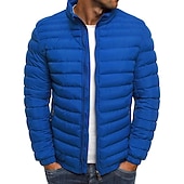 billiga Herrdunjackor och -parkas-varm bubbeljacka för män quiltad vadderad jacka med dragkedja ytterkläder utomhus vinterbomberjacka dragkedja kappa fritidskläder vindtät lättviktsjacka sport trenchcoat fiske klättring löpning