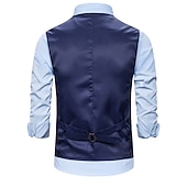 cheap Men&#039;s Vest-Men&#039;s Vest Gilet Wedding Smart Casual Polyester Geometric V Neck Skinny Red Purple Gold Vest