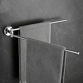cheap Towel Bars-Towel Bar Foldable Bathroom Shelf Multilayer Contemporary Brass and Zinc Alloy Bathroom 2 Rods Wall Mounted