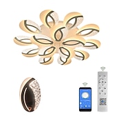 abordables Plafonniers à intensité variable-bulle acrylique moderne dimmable plafonnier led encastré queue de paon led plafonnier avec télécommande pour salon chambre salle à manger ac 110v 220v fleur conception