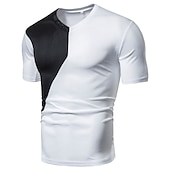 economico magliette di base-Per uomo Maglietta Manica Corta Girocollo Estate Blocco di colori Moda Classico Confortevole Streetwear Casuale Sportivo Nero Bianco Rosso Maglietta Top per Uomo