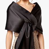 cheap Shawls-Shawls Women&#039;s Wrap Bolero Shrug Vintage Classy Elegant Sleeveless Satin Wedding Guest Wraps With Pure Color For Formal Spring &amp;  Fall dress to impress 2025