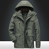 preiswerte Daunenjacken &amp; Parkas für Herren-Herren Wintermantel puffer jacket Winterjacke Tasche Full Zip Outdoor Täglich Lang Sport Brautkleider schlicht warm Atmungsaktiv Herbst Winter Feste Farbe Schwarz Armeegrün Königliches Blau Khaki