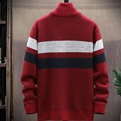 economico Maglioni Cardigan da uomo-Per uomo Felpa Cardigan Maglione con zip Giacca maglione Maglione in pile Maglia Lavorato a maglia Color Block Colletto alla coreana Moda Esterno Interni Abbigliamento Inverno Autunno Blu Grigio scuro