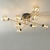 رخيصةأون التركيب المتساطح ونصف المتساطح-96 سم فانوس تصميم فلوش ضوء السقف LED الثريات المعدنية مطلي بالكهرباء الحديثة 220-240 فولت