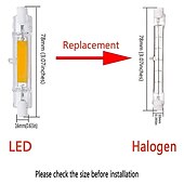 abordables Ampoules globe led-1pcs dimmable r7s cob ampoules 5w j type 78mm double extrémité led lumières 50w équivalent halogène 220-240v t3 r7s base remplacement de projecteur équivalent pour garage éclairage spécialisé
