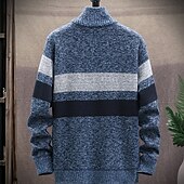 economico Maglioni Cardigan da uomo-Per uomo Felpa Cardigan Maglione con zip Giacca maglione Maglione in pile Maglia Lavorato a maglia Color Block Colletto alla coreana Moda Esterno Interni Abbigliamento Inverno Autunno Blu Grigio scuro