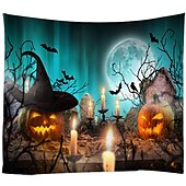 halpa halloween seinävaatteita-halloween koristeet kuvakudos jack o lyhty kurpitsa sisustus seinä taide suuri riippuva kuvakudos seinämaalaus sisustus valokuva tausta peitto verho koti makuuhuone olohuone lepakko kummitus talo