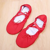 cheap Ballet Shoes-Girls&#039; Split Sole Ballet Shoes – Soft Canvas Dance Slippers with Elastic Straps for Ballet Training &amp; Performanc