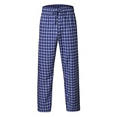 voordelige Slaap bodem-heren katoenen flanellen pyjamabroek zachte lounge geruite pyjamabroek met zakken lichtgewicht broek nachtkleding grijs