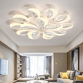 abordables Plafonniers à intensité variable-bulle acrylique moderne dimmable plafonnier led encastré queue de paon led plafonnier avec télécommande pour salon chambre salle à manger ac 110v 220v fleur conception