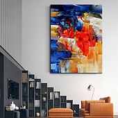 cheap Abstract Paintings-Oil Painting 100% Handmade Hand Painted Wall Art On Canvas Modern Abstract Brilliant Colors Home Decoration Decor Rolled Canvas No Frame Unstretched