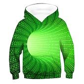 preiswerte Jungen 3D Vision &amp; Geometrie-Jungen 3D 3D-Druck Kapuzenshirt Langarm 3D-Druck Frühling Herbst Aktiv kinderkleidung 3-12 Jahre Täglich