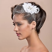 ieftine Casca de Nunta-voaluri pentru fard de obraz / fascinatoare de nunta / accesorii pentru cap cu flori 1 buc ocazie speciala / petrecere / seara / petrecere / caciula de cocktail