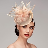 economico Fascinator-Fascinatori in Rete di Piume Cappelli Kentucky Copricapo con Cappello di Piume Fiore 1 PC Matrimonio Corsa di Cavalli Giornata Delle Donne Melbourne Cup Copricapo per impressionare Abito da corsa