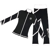 preiswerte Eiskunstlauf Trainingsoutfit-Eiskunstlauf-Jackett und -Hose Damen Mädchen Eislaufen Hosen / Regenhose Shirt Weiß Rosa Blau Glitzer Vlies Spandex Hochelastisch Ausbildung Wettbewerb Eiskunstlaufkleidung warm Kristalle Langarm