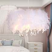 abordables Candelabros de Cristal-Lámpara colgante de 40/50 cm diseño único araña led pluma de metal galvanizado contemporáneo moderno 220-240 v