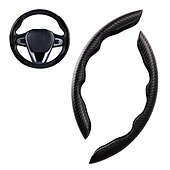 economico Copristerzo per auto-coprivolanti coprivolante modello in fibra di carbonio per donna&amp;amp;uomo, accessorio per auto sicuro e antiscivolo blu / rosa cipria / nero per universale tutti gli anni
