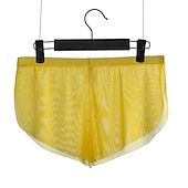 economico Boxer da uomo-maglia da uomo sexy puro colore boxer intimo elastico vita bassa maglia traspirante boxer mutandine blu m