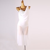 abordables Tenues de danse latine-danse salsa danse latine robe cristaux / strass femme performance sans manches spandex