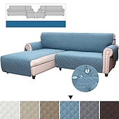 cheap Sofa Cover-Quilted Sofa Slipcover L Shape Sofa Cover Sectional Couch Cover Chaise Lounge Slip Cover Reversible Sofa Cover Furniture Protector Cover for Pets Kids Children Dog Cat