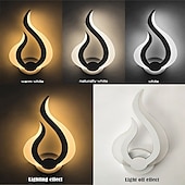 abordables Apliques de pared LED-Lightinthebox Lámparas de pared LED de 1 luz de 31 cm, apliques de pared con diseño en forma de fuego, tiendas/cafeterías de estilo minimalista moderno, aplique de acrílico genérico 10w ip44