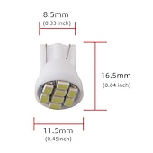 cheap LED Corn Lights-10pcs 4pcs 2pcs 0.8W LED Light Bulb 100lm T10 8 LED Beads SMD 2835 for License Plate Dome Map Light 12V