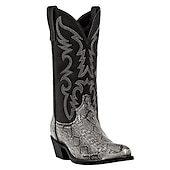 levne Cowboy &amp; Western Boots-Pánské Boty Kovbojské boty Denní nošení Rande PU Stříbrná Zlatá Podzim Zima