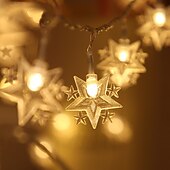 abordables Lumières de Noël-Guirlande lumineuse élégante pour réception de mariage, alimentée par piles AA, étoiles sphériques à LED, étanche, éclairage extérieur/intérieur, éclairage chaleureux pour la décoration du nouvel an