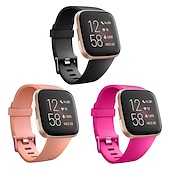 economico Cinturini per orologi Fitbit-3 pezzi Cinturino per orologio  per Fitbit Versa 2 / Versa Lite / Versa SE / Versa Silicone Sostituzione Cinghia Soffice Traspirante Cinturino sportivo Polsino
