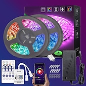 cheap WiFi&amp;Music Control-Addressable Dream color RGBIC WiFi Bluetooth LED Light Strip 5~10m 16.4~32.8ft Waterproof 5050SMD Work with Alexa Google Assistant