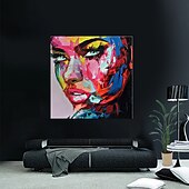 economico Ritratti-pittura a olio 100% fatto a mano dipinto a mano arte della parete su tela bellezza donne viso colorato ritratto astratto moderno decorazione della casa arredamento tela arrotolata senza cornice non