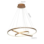 cheap Circle Design-3-Light LED Pendant Light 80/60/40cm Circle Matte Brushed Design Gold Aluminum Painted Finishes Modern Dining Living Room Lights ONLY DIMMABLE WITH REMOTE CONTROL